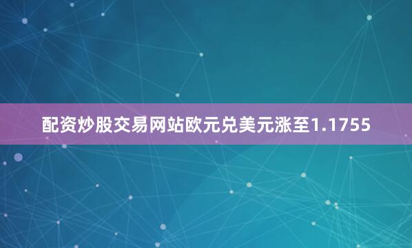 配资炒股交易网站欧元兑美元涨至1.1755