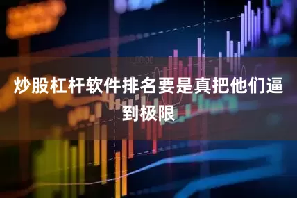 炒股杠杆软件排名要是真把他们逼到极限